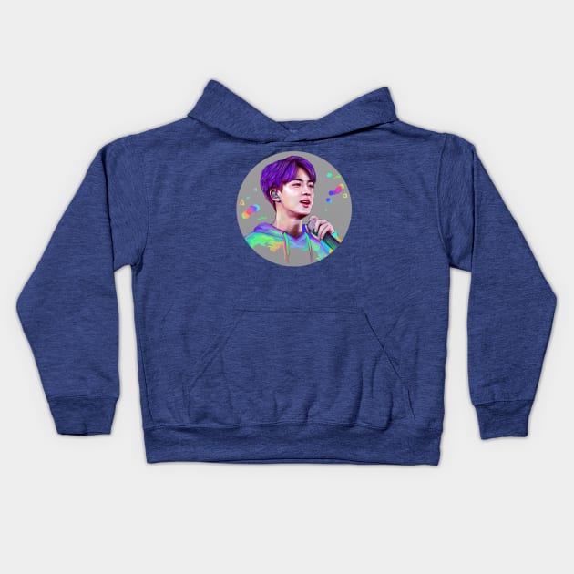 KIM SEOKJIN BTS Kids Hoodie by boasiaedane